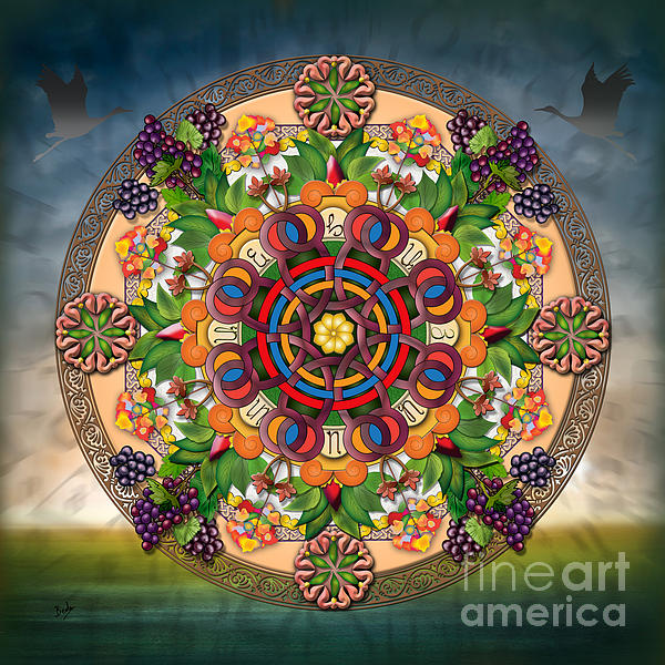 Mandala Armenian Grapes Shower Curtain for Sale by Peter Awax