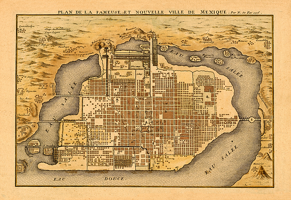 Map Of Mexico City 1715 Greeting Card by Andrew Fare