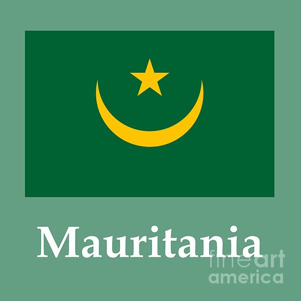 Mauritania Flag And Name Digital Art