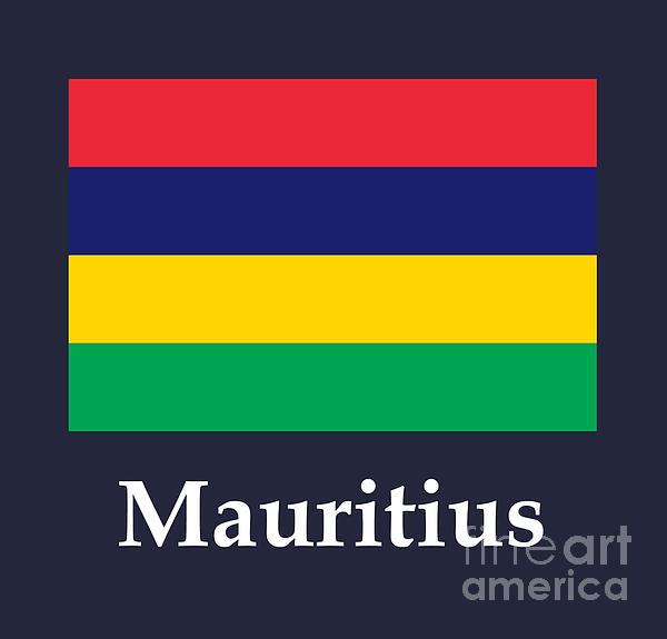 Mauritius Flag And Name Digital Art