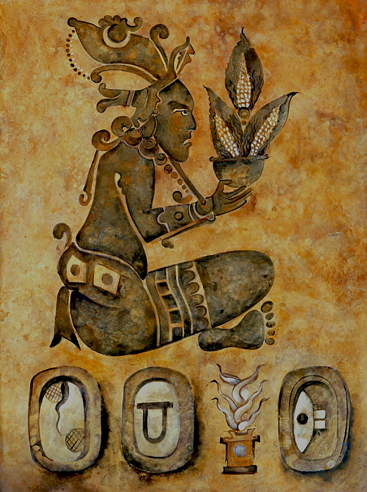 Mayan Corn God by Mary jane Miller