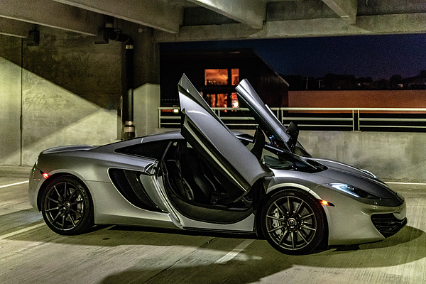 Mclaren Mp4 12c Doors Open Three Quarter View Bath Towel For Sale