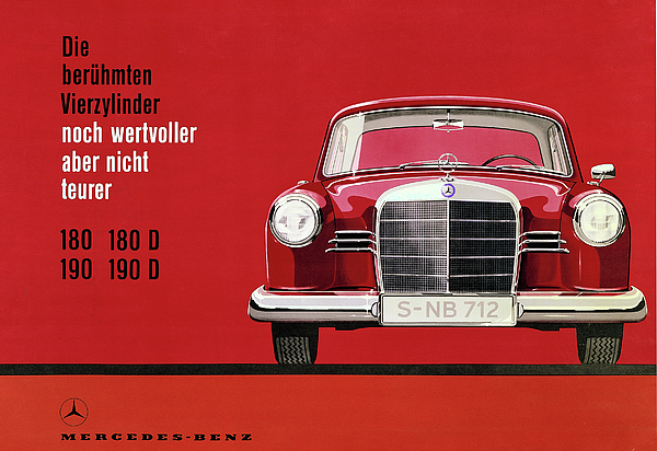 Mercedes Vintage Poster Mercedes Benz Mercedes Car Print Car Art Car Wall Decor Old Car Ar Greeting Card For Sale By Yurdaer Bes