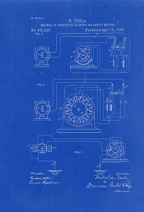 Method Of Operating Electric Magnetic Motors - Nikola Tesla Patent ...