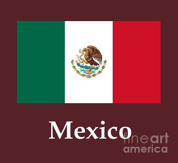 Mexico Flag And Name Digital Art