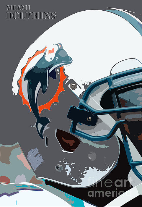 Miami Dolphins NFL American Football Team, Sports Posters for Sports Fans  Greeting Card by Drawspots Illustrations