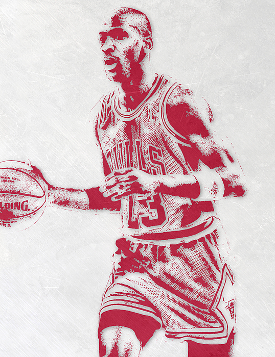 Michael Jordan CHICAGO BULLS PIXEL ART 13 T-Shirt by Joe Hamilton