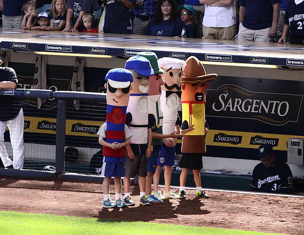 Milwaukee Brewers Racing Sausages #3 by Steve Bell