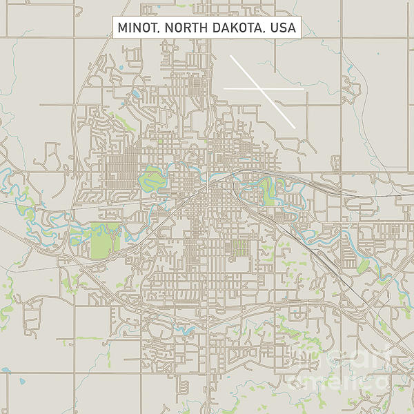 Minot North Dakota US City Street Map Spiral Notebook for Sale by Frank ...