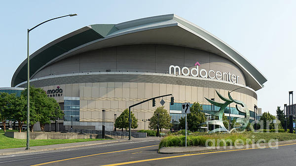Moda Center Portland Trail Blazers Basketball Arena Portland Oregon DSC6423  Greeting Card by Wingsdomain Art and Photography