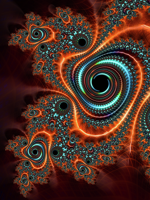 Glowing Red And Black Abstract Fractal Art by Matthias Hauser