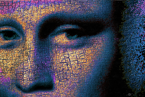 Mona Lisa Eyes 2 Fleece Blanket by Tony Rubino - Pixels