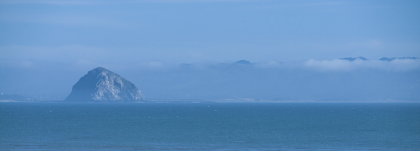 David Smith - Morro Rock in Fog Panorama Morro Bay California