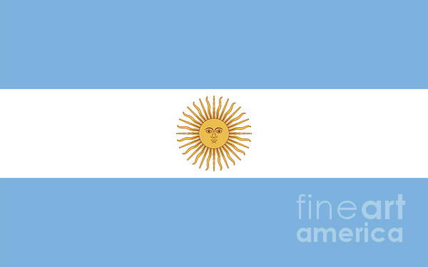 National Flag Of Argentina With Sun Of May Beach Sheet By Peter Hermes 