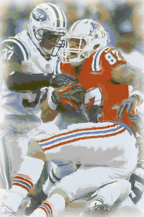 Rob Gronkowski NEW ENGLAND PATRIOTS PIXEL ART 5 Acrylic Print by Joe  Hamilton - Pixels