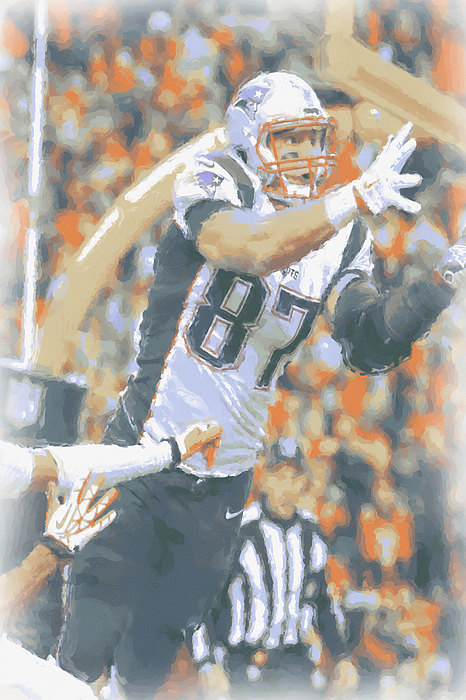 Rob Gronkowski NEW ENGLAND PATRIOTS PIXEL ART 5 Acrylic Print by Joe  Hamilton - Pixels