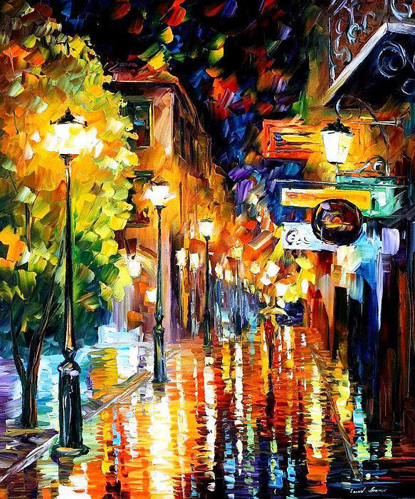 Night City Colors - PALETTE KNIFE Oil Painting On Canvas By Leonid ...