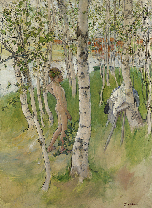 Nude Boy Among Birches Weekender Tote Bag For Sale By Carl Larsson