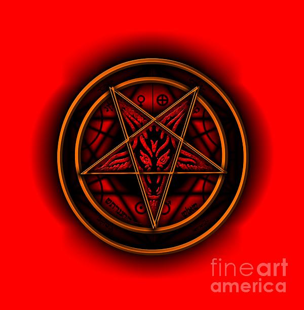 Occult Magick Symbol On Red By Pierre Blanchard Digital Art