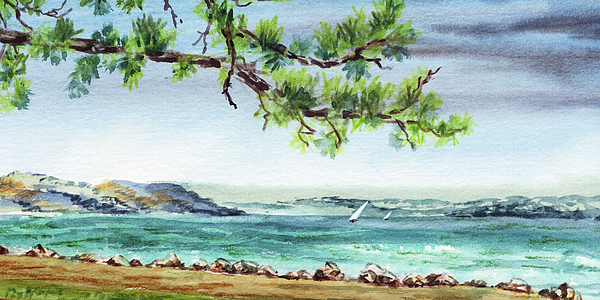 Irina Sztukowski - Ocean Beach Watercolour Landscape 
