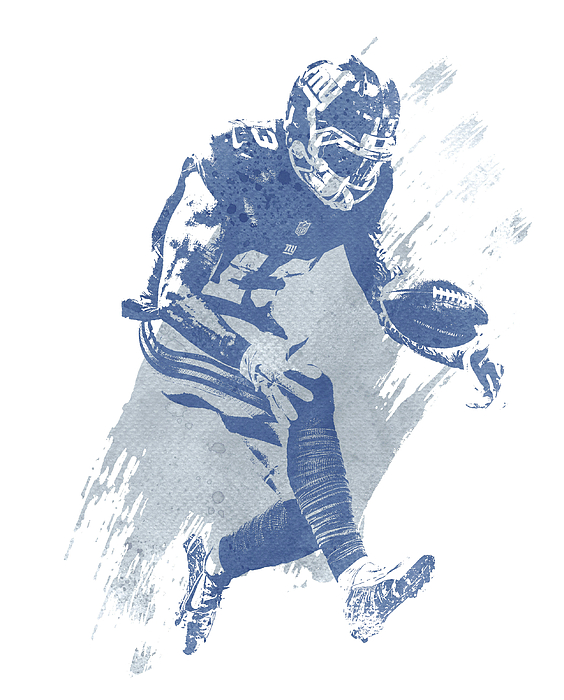 New York Giants Odell Beckham Jr Kids T-Shirt by Joe Hamilton