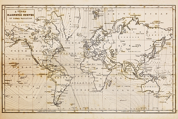 Old Hand Drawn Vintage World Map Photograph