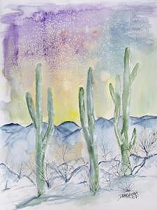 Organ Pipe Cactus Desert Southwestern Painting Poster Print Painting