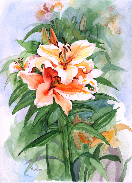 Oriental Lilies by Nancy Watson