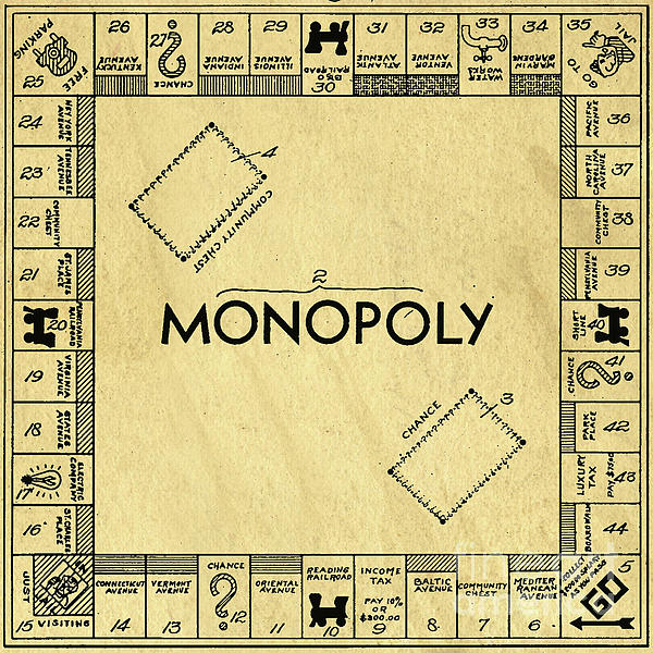 names of streets on original monopoly board