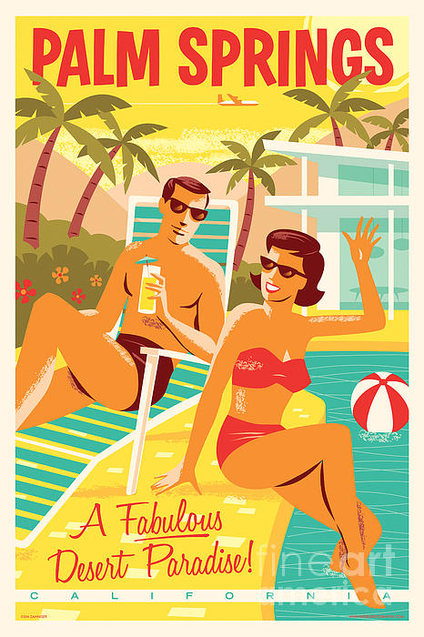 Jim Zahniser - Palm Springs Poster - Retro Travel