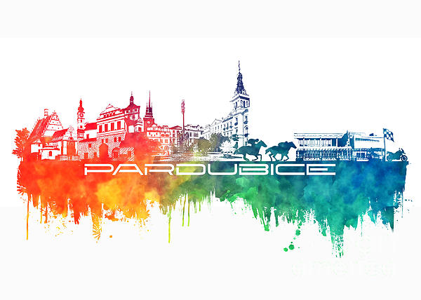 Pardubice Skyline City Color Digital Art
