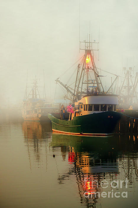 Viktor Birkus - Fishing boats on the dock in a foggy day