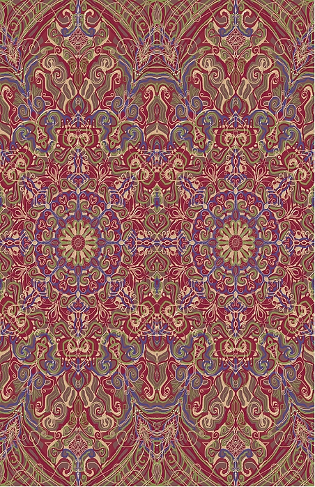 Indian Fabric Pattern #9 Digital Art by Sandrine Kespi - Fine Art America