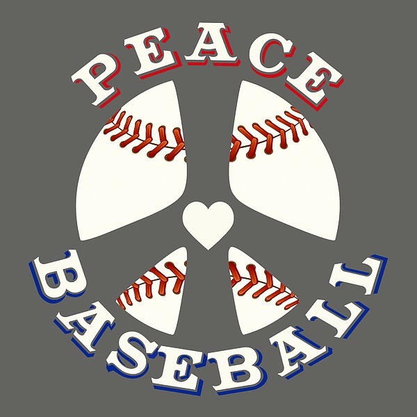 Peace Love Baseball Digital Art