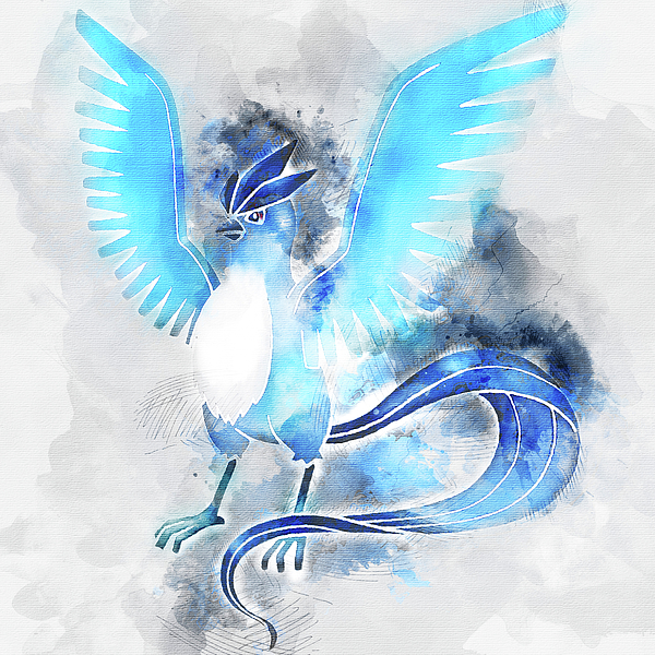 Pokemon Articuno Abstract Portrait - by Diana Van Tapestry by Diana Van -  Fine Art America
