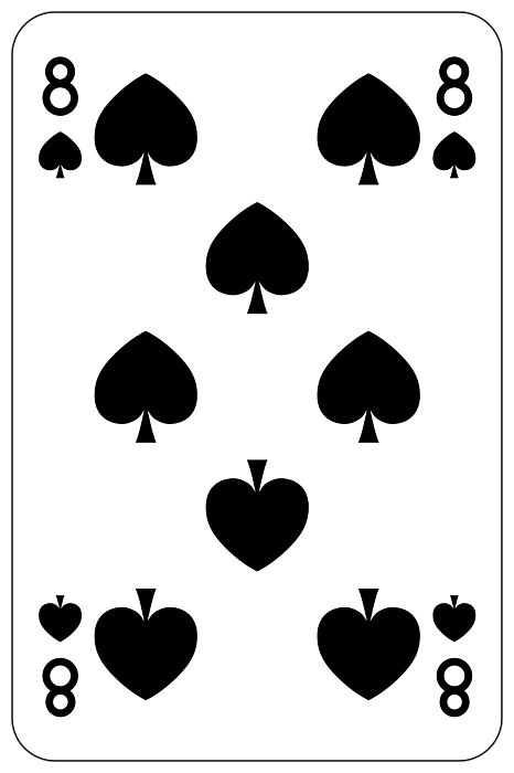 Poker playing card 8 spade Greeting Card for Sale by Miroslav Nemecek