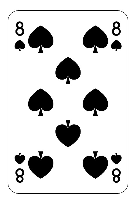 Poker Playing Card 8 Spade Digital Art