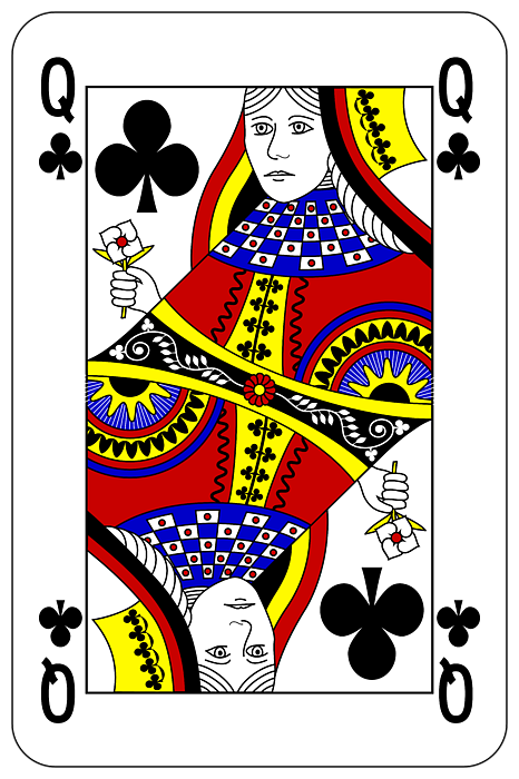 Poker Playing Card Queen Club Greeting Card for Sale by Miroslav Nemecek