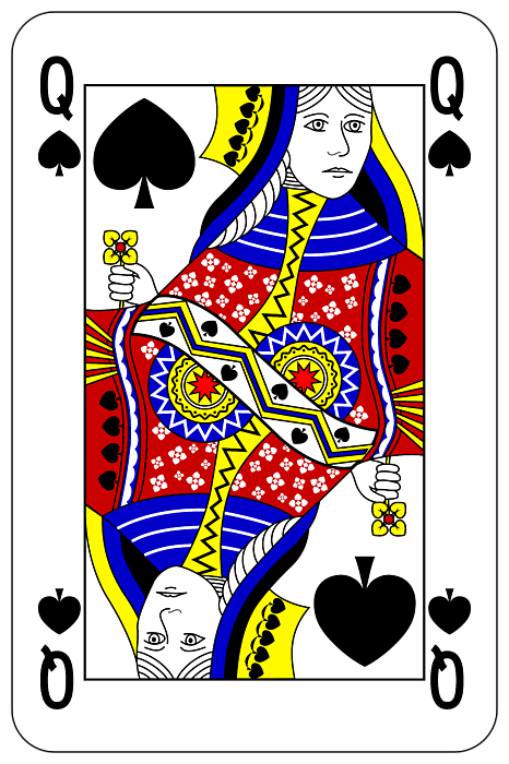 Poker playing card Queen spade Greeting Card for Sale by Miroslav Nemecek