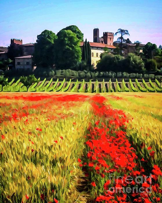 Bob Lentz - Poppies Bloom in Tuscany
