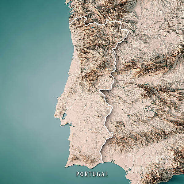 Portugal Physical Map - Full size