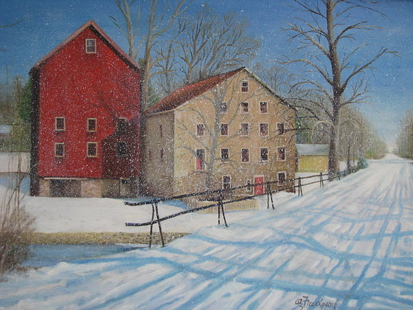 Oz Freedgood - Prallsville Mill in the Snow