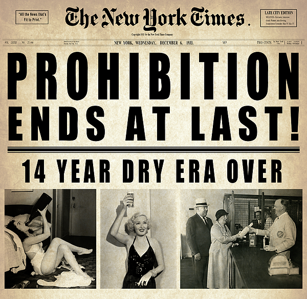 Prohibition Ends And Debauchery Begins Aged Shower Curtain For Sale By