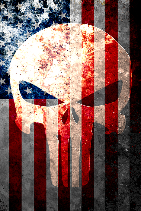 American Flag Punisher Skull - Skull Clothing - Skull Baseball