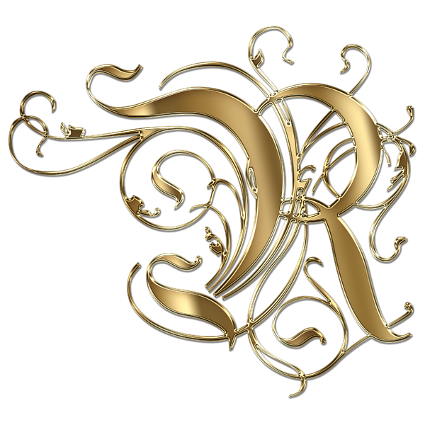 R Golden Ornamental Letter Typography T-Shirt for Sale by Georgeta Blanaru