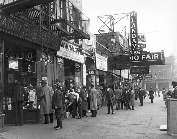 Radio Alley In New York by Underwood Archives