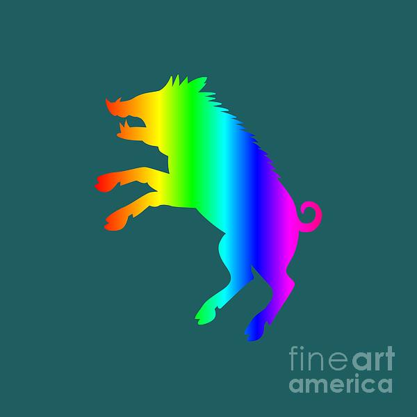 Rainbow Boar Digital Art