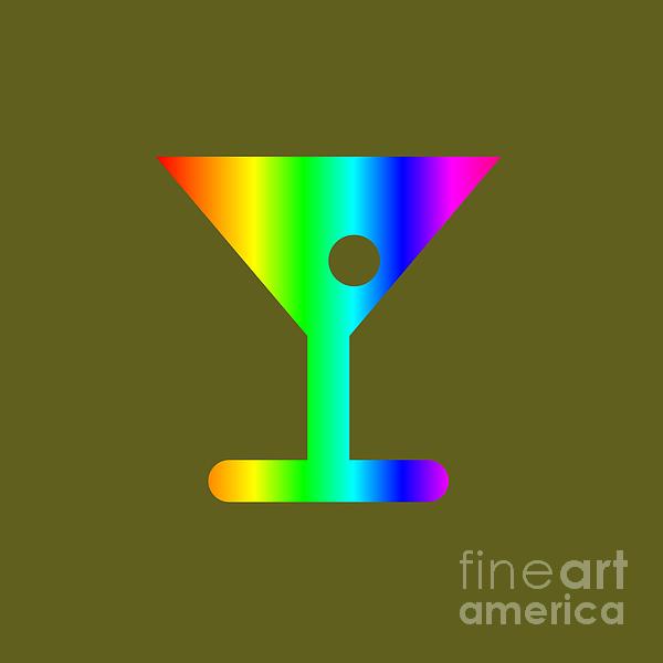 Rainbow Martini Glass Digital Art