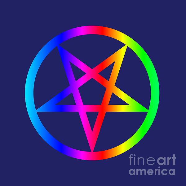 Rainbow Satanism Symbol Digital Art