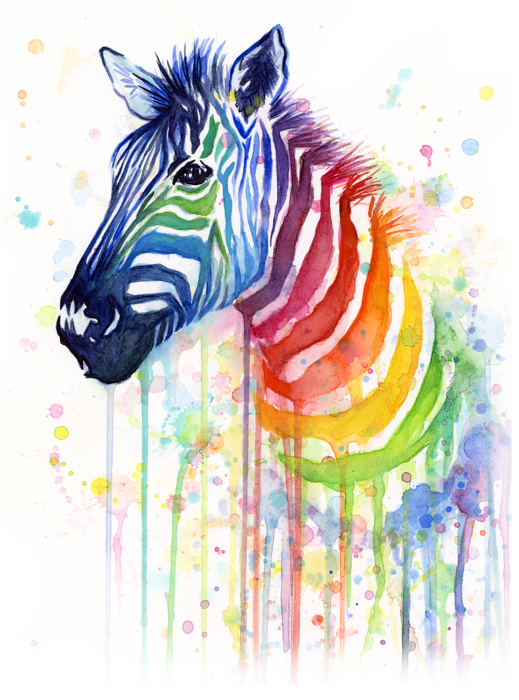 Rainbow Zebra - Ode to Fruit Stripes Kids T-Shirt by Olga Shvartsur - Pixels
